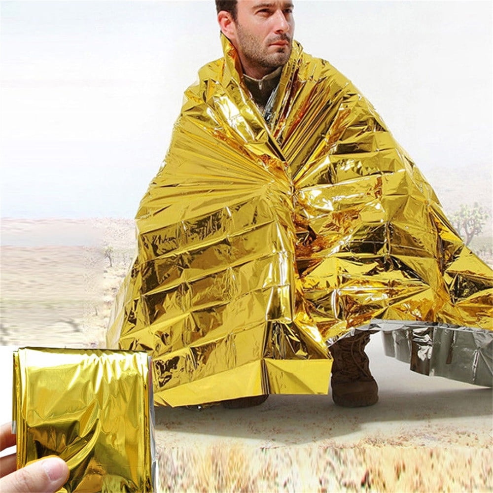 Outdoor Emergency Solar Blanket Survival Insulating Mylar Thermal Heat ...