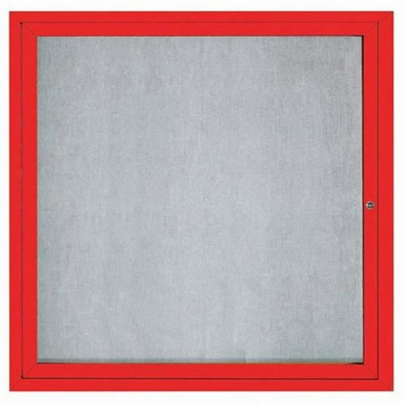 Outdoor Enclosed Bulletin Board - Red