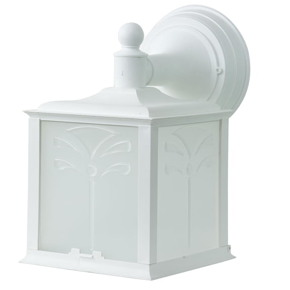 Outdoor Energy Saving Orchid Down Fixture,Wht Fin,Frosted Lens