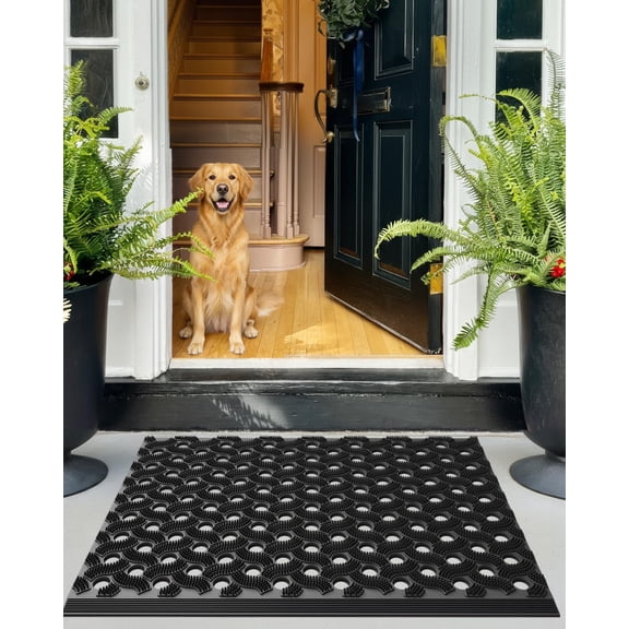 Outdoor Entryway Mat 17 x 29 Heavy Duty TPE Mat, Smart Savings Option, All-Weather Non-Slip Protection for Front Doors