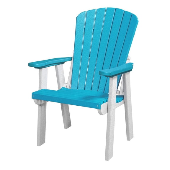 Outdoor Escape Fan Back Dining Chair, Single Seat, All-Weather HDPE, Aruba Blue