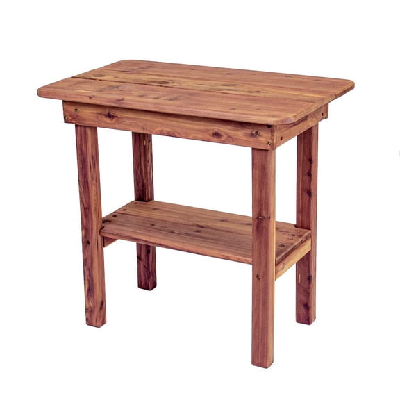 Outdoor Escape Rectangular Side Table, Outdoor Accent, Brown Wood Design