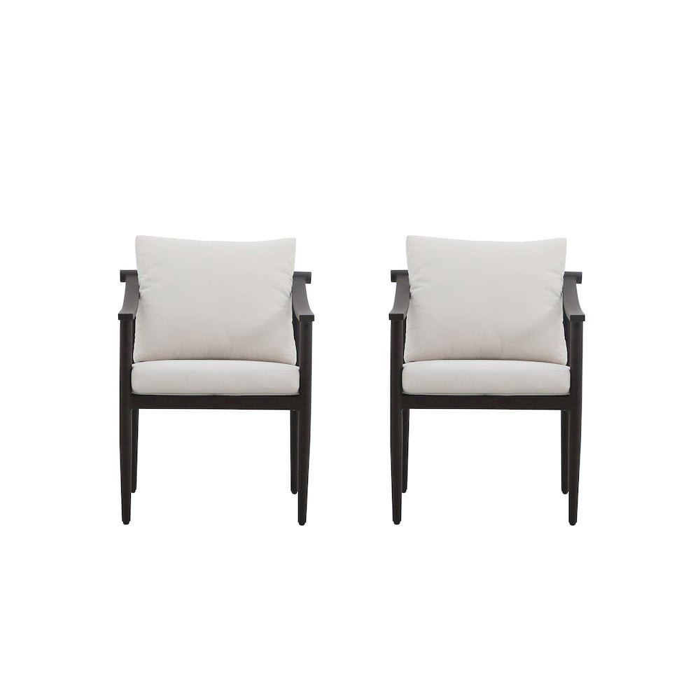 Outdoor Escape White Outdoor Chairs Set of 2, Metal Patio Chairs for Garden or Deck Use