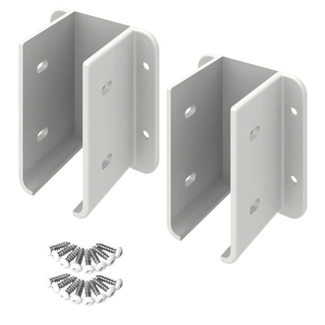 Outdoor Essentials 1-1/2 in. x 2 in. White Vinyl Fence Bracket Kit (2 ...