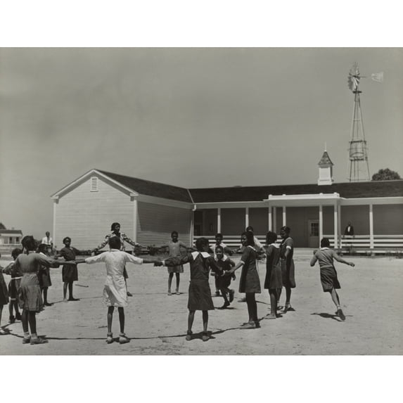 Outdoor Exercise Class At The New School At Gee'S Bend History (24 x 18)