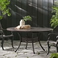 Outdoor Expandable Aluminum Dining Table with Hammered Bronze Finish