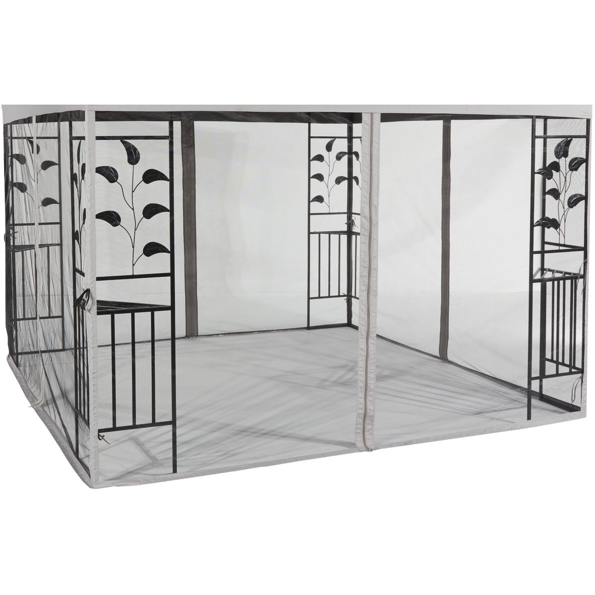 Gray Polyester Replacement Netting for 10 Ft. Gazebo