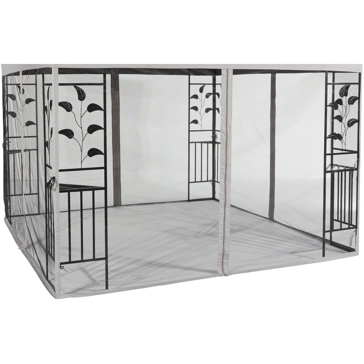 Outdoor Expressions 10 Ft. x 10 Ft. Gray Replacement Gazebo Netting — Residential Use, Standard Application