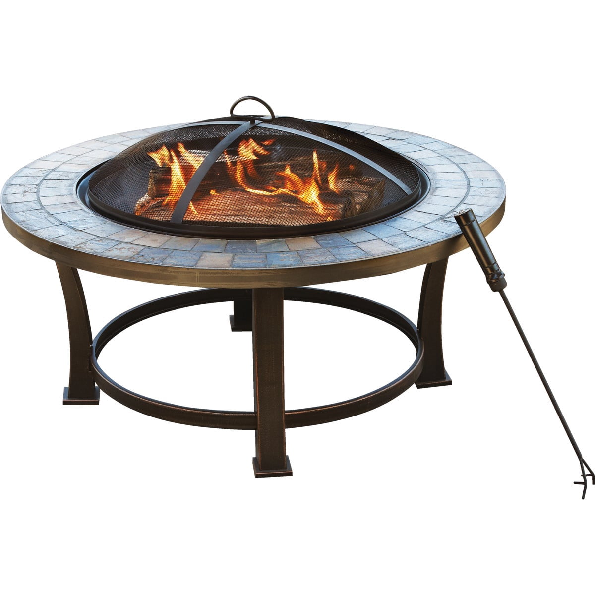 Do it Best Tools Outdoor Expressions 34 in. Antique Bronze Round Steel Fire Pit FTB-51216 — Residential Use, Standard Application