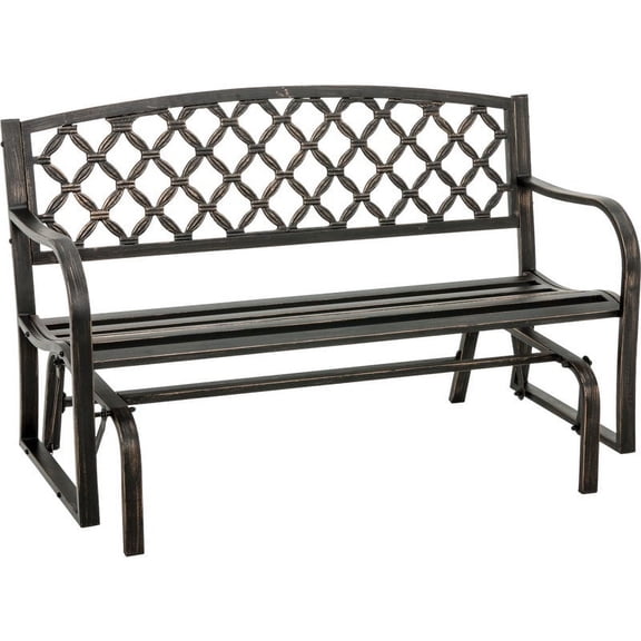 Do it Best Tools Outdoor Glider Bench Traditional Style - Metal, Black