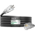 thumbnail image 2 of Watt's Wire 15ft Heavy Duty 12 Gauge Lighted 3 Outlet Extension Cord - Outdoor SJTW - WW-12T015Y 2 of 5