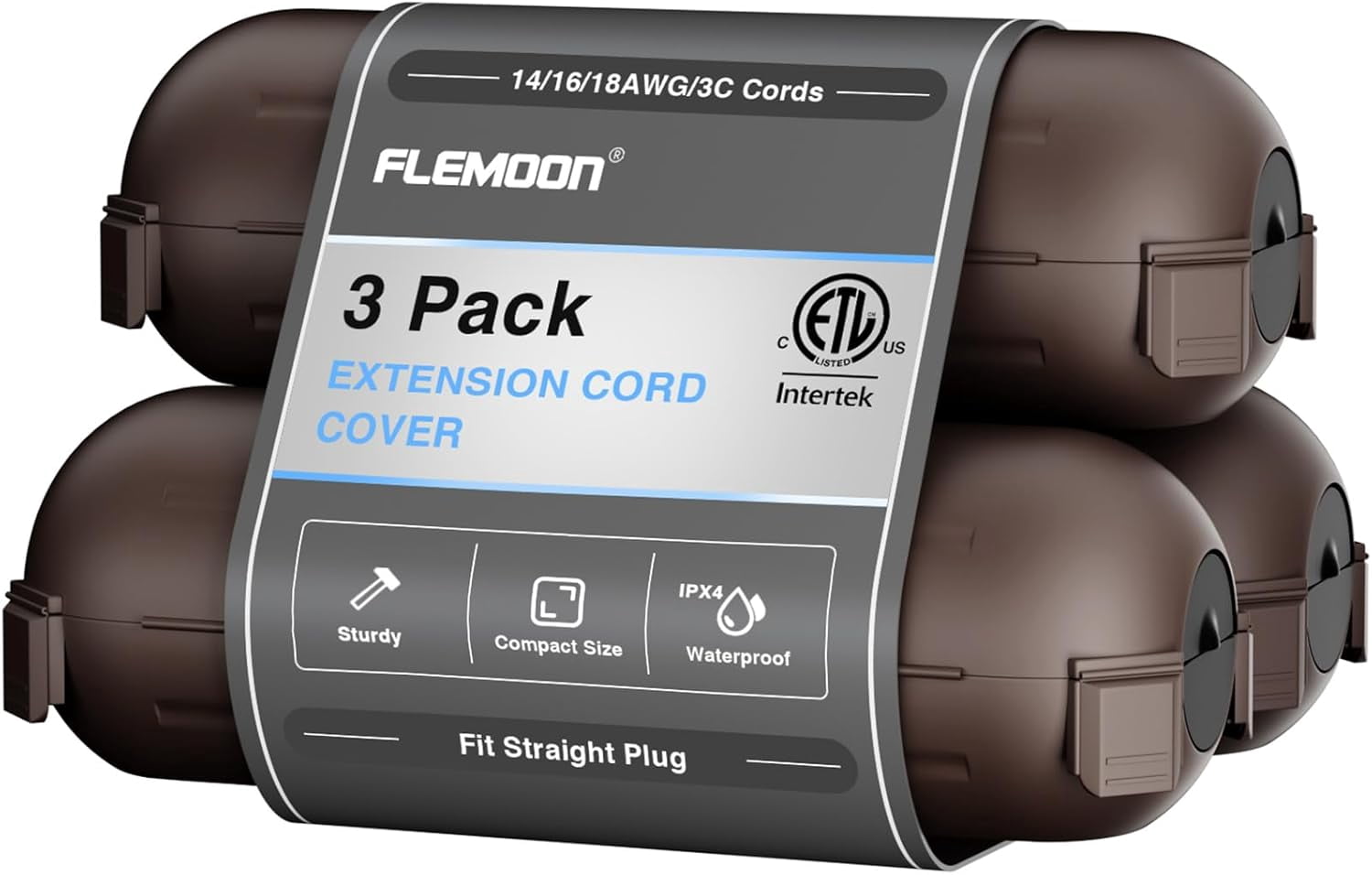 Outdoor Extension Cord Safety Cover with Waterproof Seal, Weatherproof Electrical Connection Box to Protect Outdoor Outlet, Plug, Socket, Christmas Holiday Decoration Light