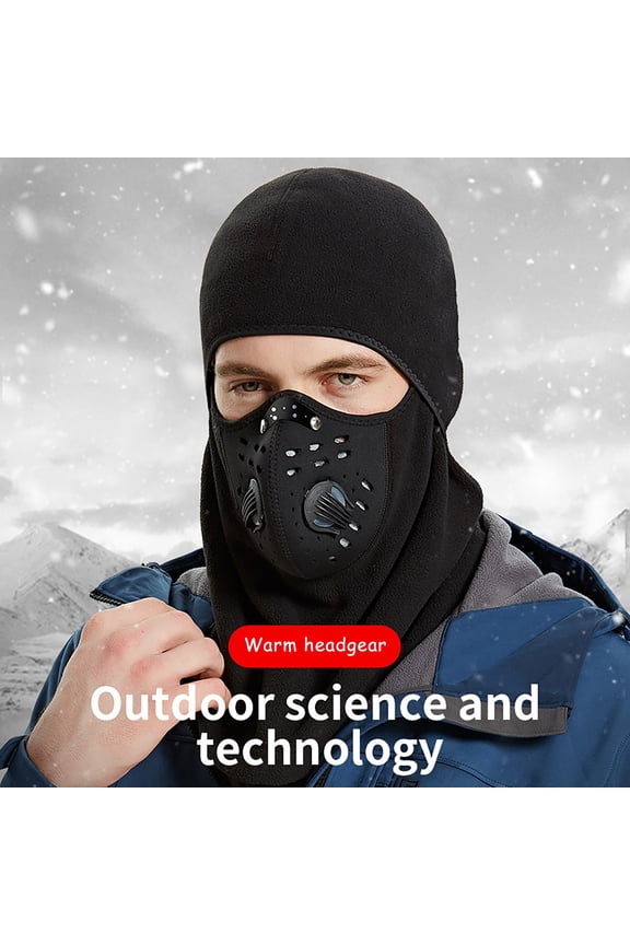 Outdoor Face Mask, Windproof Neck Gaiter, Full Face Coverage Cold Protection Mask for Skiing Snowboarding Hiking, Soft Stretchy Breathable Fleece Fabric with Heating Fiber