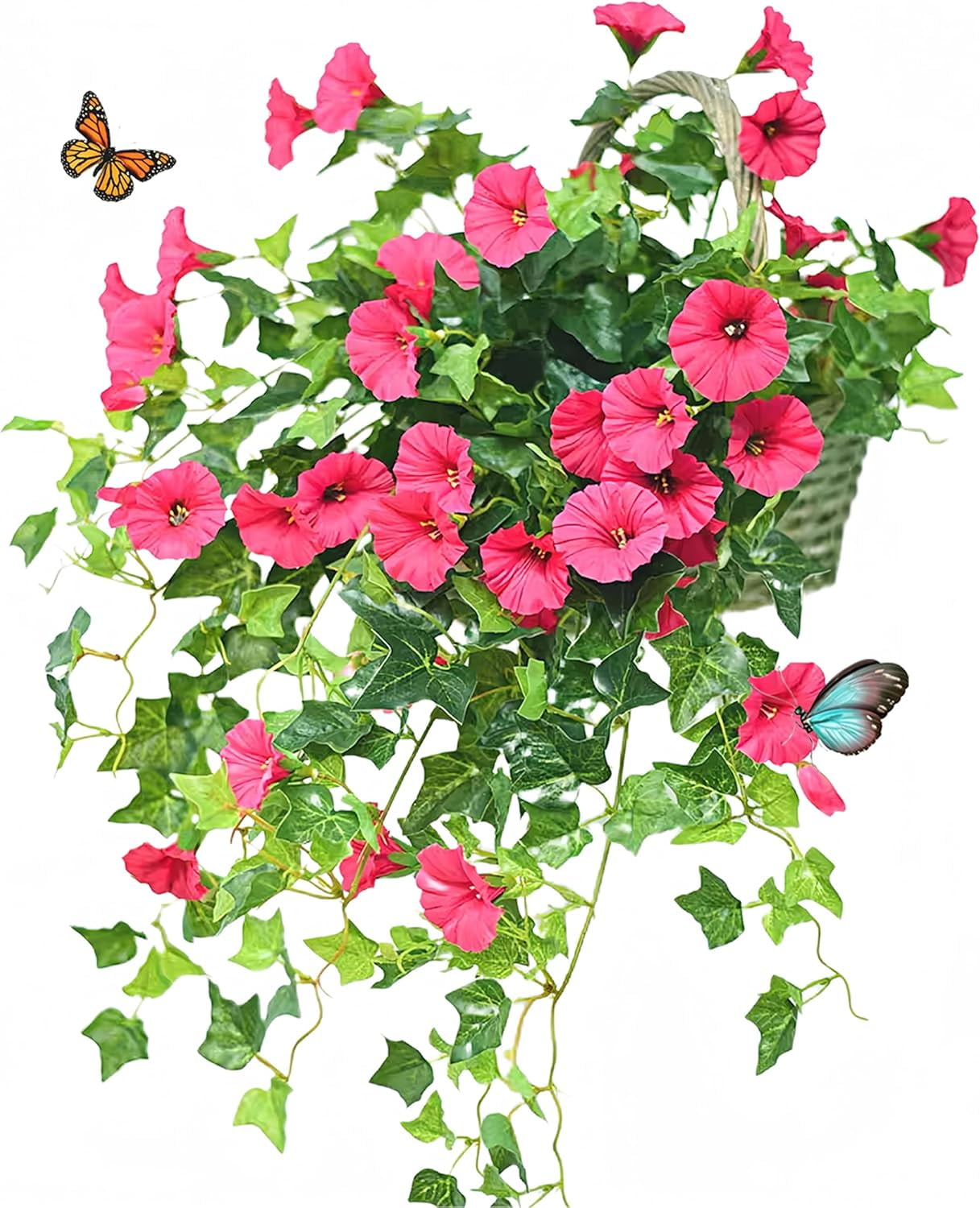 RVKXHD 25 in Artificial Petunias UV Resistant Hanging Planters (2 Count)
