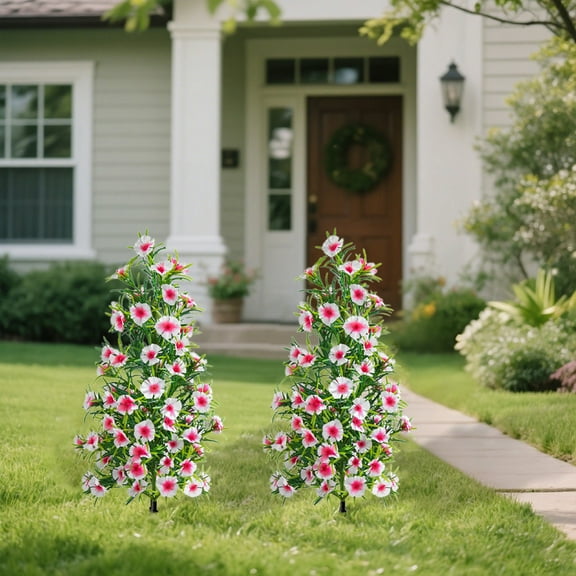 Outdoor Fake Flowers, Baby's Breath Ground Plug Decor, Artificial Garden Plants, UV Resistant Lawn Ornament, Simulation Flower Stakes for Yard Courtyard Decoration