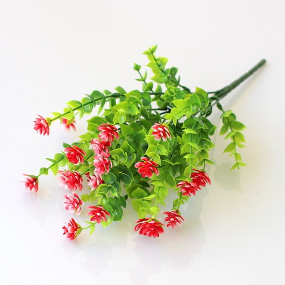 Outdoor Fake Flowers Green Shrubs – Artificial Outdoor Plants for Garden Porch Patio, UV Resistant No Maintenance, Lifelike Plastic Grass Bushes (2 Pack)