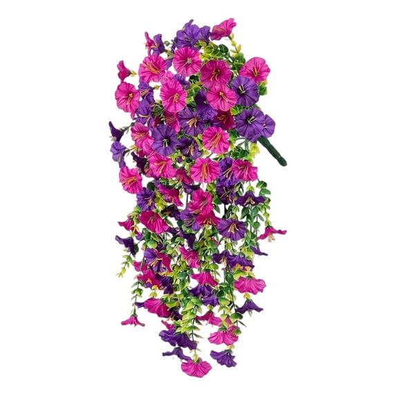 Outdoor Fake Flowers, Outdoor Hanging Decor, Faux Flowers, Patio Decorations Outdoor, Purple Wall Decor, 1 Pc