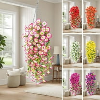 Outdoor Fake Flowers, Simulated Rose Artificial Flower Conditioning Duct Blocking Living Room Ceiling Decoration Plastic Wrapping Plants Fake Flowers Vines Artificial Flowers