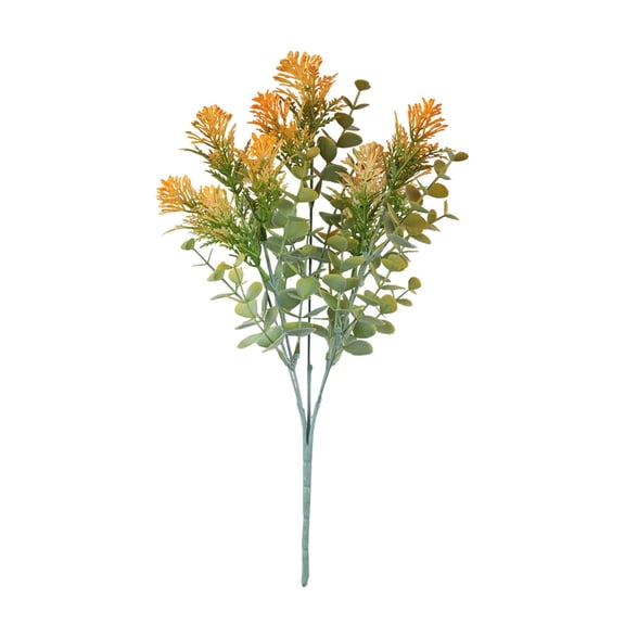 Outdoor Fake Plants UV Resistant Artificial Tall Grass Plants Faux Tropical Flowers Bushes Fall Winter Summer Planters Yard Patio Front Porch Décor Plastic Greenery Shrubs Decoration, 1 Pcs, 13.78"