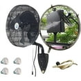 thumbnail image 1 of Outdoor Fan - Wall Mount Fan - Misting Fan | Patio Misting, Restaurant Patio misting, Warehouse Cooling | Oscillating Fan - Stainless Steel Misting Fan Ring & Nozzles Included, 1 of 5
