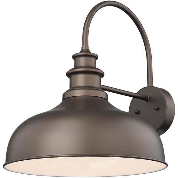 Outdoor Farmhouse Barn Light, Outdoor Wall Sconce, Vintage Front Door Lighting Fixture, Industrial Lantern Lamp for Porch,Patio,Garage(Oil Rubbed Bronze Finish with White Interior,1Pack)