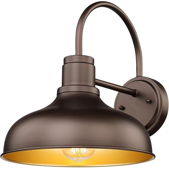 Outdoor Farmhouse Barn Lights, Vintage Wall Lighting Fixture, Weather Resistant Industrial Outdoor Sconce Lighting for Garage, Front Door, Porch, Patio(Oil Rubbed Bronze, 1 Pack)