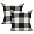 thumbnail image 1 of Outdoor Farmhouse Buffalo Plaids Throw Pillow Covers 18x18 Set of 2 Black White Decorative Classroom Front Porch Classic Decor Retro Boho Cushion Cases Fall Home Rustic Check for Couch Patio, 1 of 7