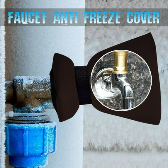 Outdoor Faucet Cover Freeze Protection Insulated Water Spigot Guard Winterization - Heavy Duty Polyester Easy Installation(Coffee)