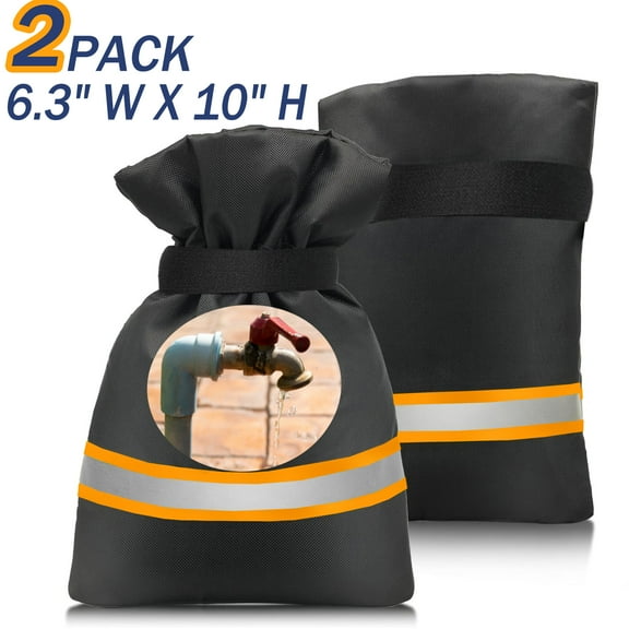 Outdoor Faucet Cover Socks 10”H x 6.3”W for Winter Freeze Protection, Outdoor Tap Cover, Faucet Covers for Outside, Reusable Outdoor Yard Spigot Cover, Antifreeze Water Insulated - 2 Piece