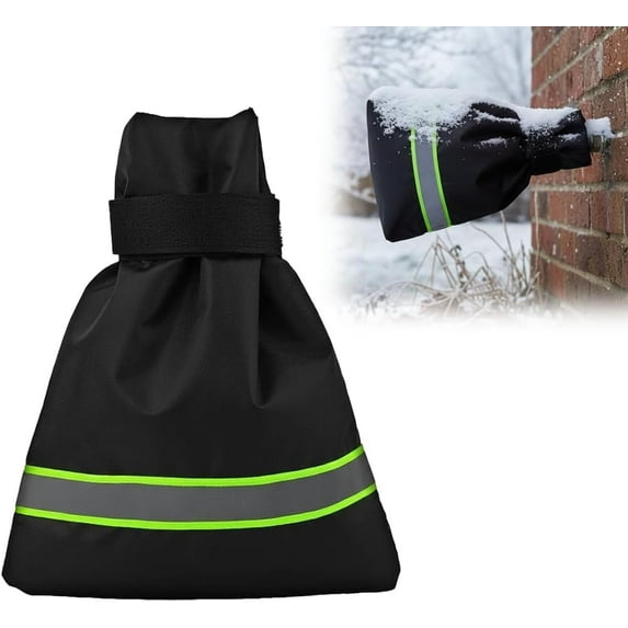 Outdoor Faucet Covers for Winter, 9.4" x 6.3" Insulated Spigot Cover, Waterproof Hose Bib Covers for Freeze Protection, Patio Winterizing Home Must-Have Faucet Cover for Outside Yard (Green, 1PC)