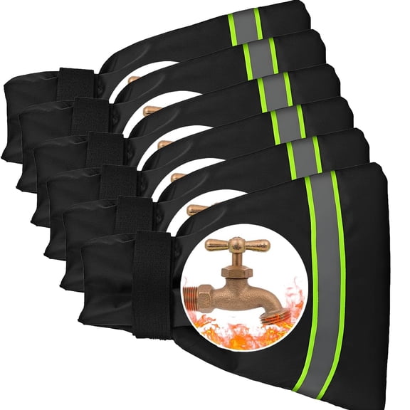 Outdoor Faucet Covers for Winter, 9.8" x 6.3" Insulated Spigot Cover, Waterproof Hose Bib Covers for Freeze Protection, Patio Winterizing Home Must-Have Faucet Cover for Outside Yard (6PC)