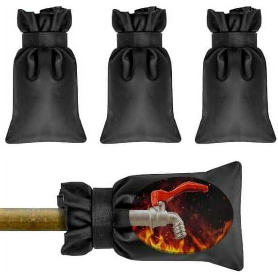 Outdoor Faucet Covers for Winter Freeze Protection,7.8" H x 5.7W" Hose Bib Insulation Faucet Cover Socks, Reusable Waterproof Outside Spigot Cover Winter Insulated Freeze Caps,4 Pack$$Garden & Patio