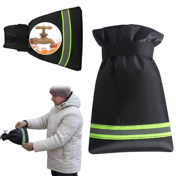 Outdoor Faucet Covers for Winter Freeze Protection, 9.4" H x 6.3" W Waterproof Oxford Fabric Reflective Faucet Insulation Socks, Durable Faucet Protector, for Hose Bib Spigot Winter Frost Protection