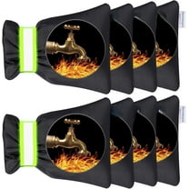 Outdoor Faucet Covers for Winter - Pro 6.7" W x 8.3" H Outdoor Water Faucet Cover Socks for Winter Freeze Protection Pipe Insulation Reusable Waterproof Insulated Spigot backflow Cover,Black