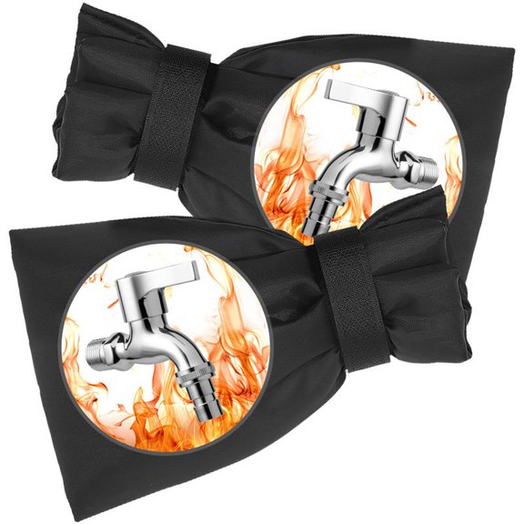 Outdoor Faucet Insulation Cover Upgraded - Thickened Double Layer Anti-Freeze Bag for Water Pipe, Waterproof Windproof for Winter Outdoor