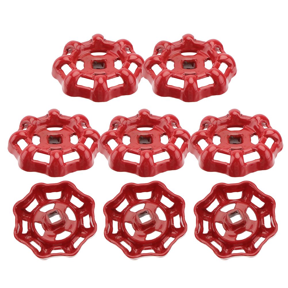 Outdoor Faucet Knob 8 Pcs Valve Wheel Handle Gate Replacement Water Pipe Cast Iron For Holes Copper Red