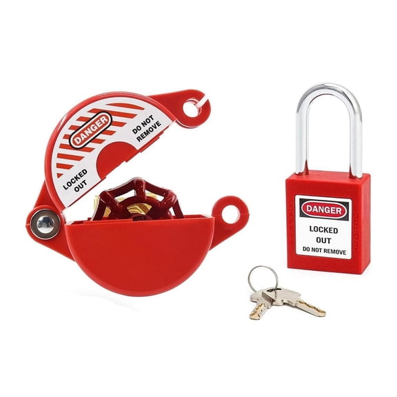 Outdoor Faucet Lock with Safety Padlock, Water Spigot Lock, Hose Bib Lock for 1 to 2-1/2 in Dia Valve Handles Faucet By PULMCheerger