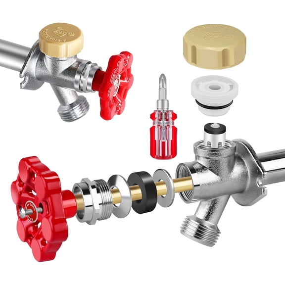 Outdoor Faucet Repair Kit, ASSE 1019-A Vacuum Breaker Outside and Handle Replacement Kit for Anti-Siphon Frost-Free Sillcock Valves, Wall Hydrant Complete Service