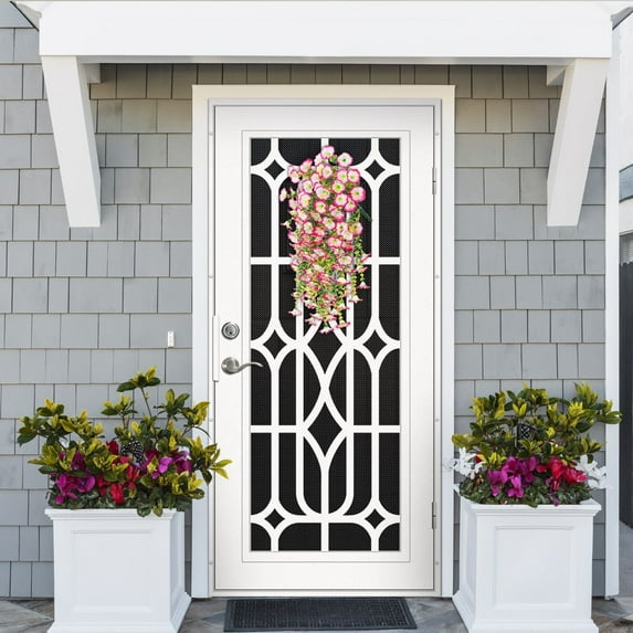 Outdoor Faux Flowers Artificial Hanging Flower Outdoor Artificial Petunias for Outdoors UV Resistant Silk Flowers for Outside for Summer Kitchen Porch Patio Balcony Backyard Decor