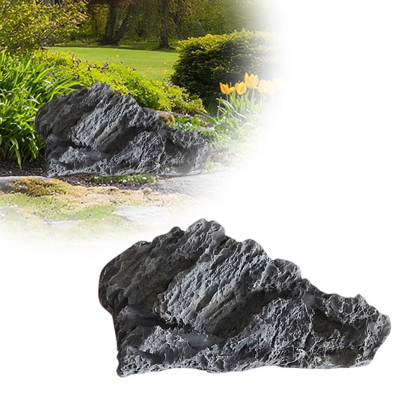 Outdoor Rock Cover, Artificial Landscape Boulder Enclosure, Decorative Landscaping Fiberglass Protection Dome, Realistic Natural Texture, Grey Stone