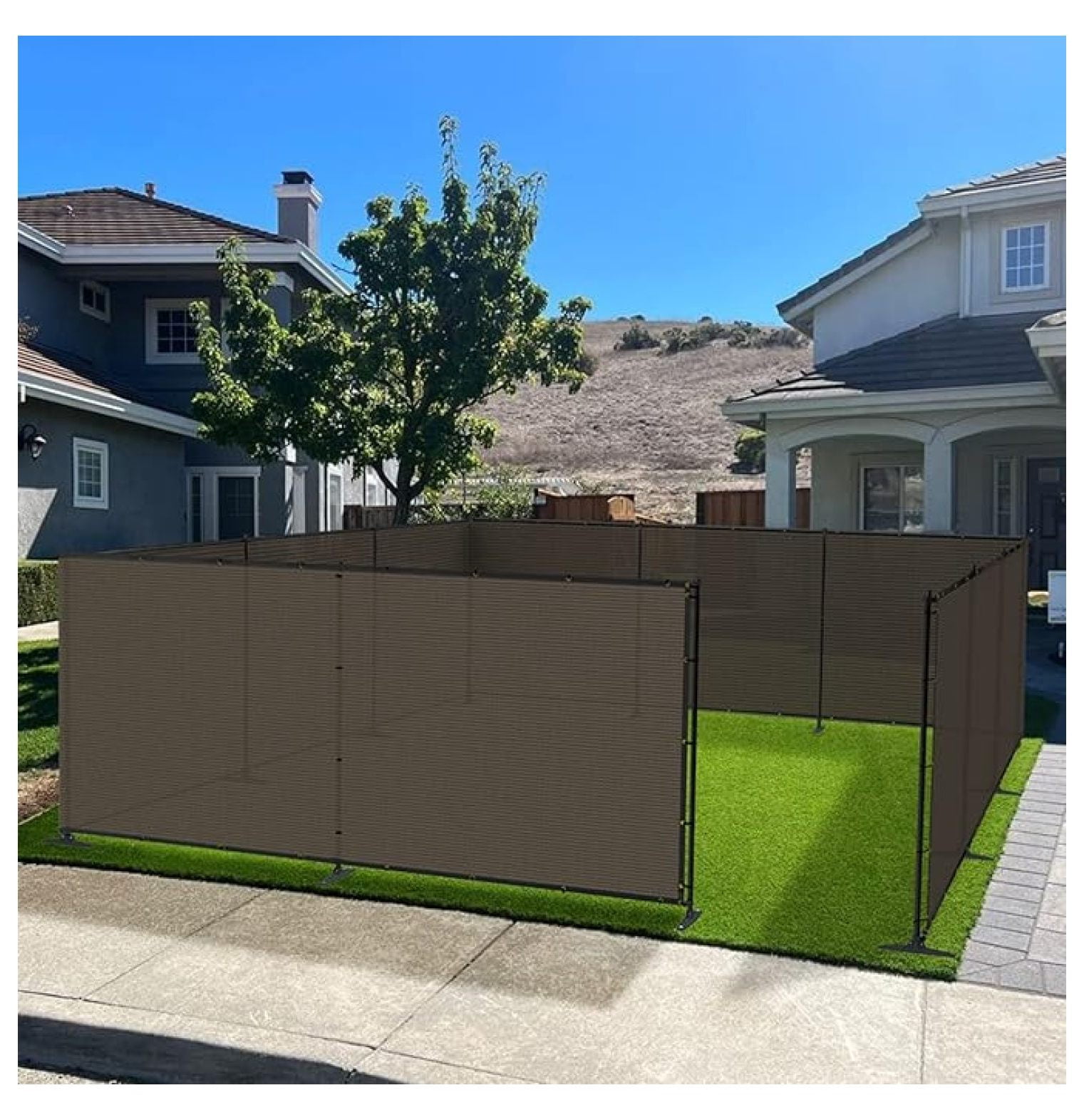 Outdoor Fence Fencing Kit 5'x12' with Poles and Rails Ground Spikes ...