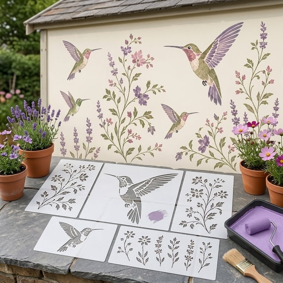 Outdoor Fence Stencils - Plastic Nature Flower Painting Kit for Garden, Patio, and Wall Decor