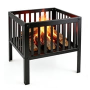 Outdoor Fire Pit, 16 Firepit, Segmart Wood Burning Fire Pit, Fire Pits for Outside, Fire Pit Table, Square Metal Firepit Table For Outside Patio, Black