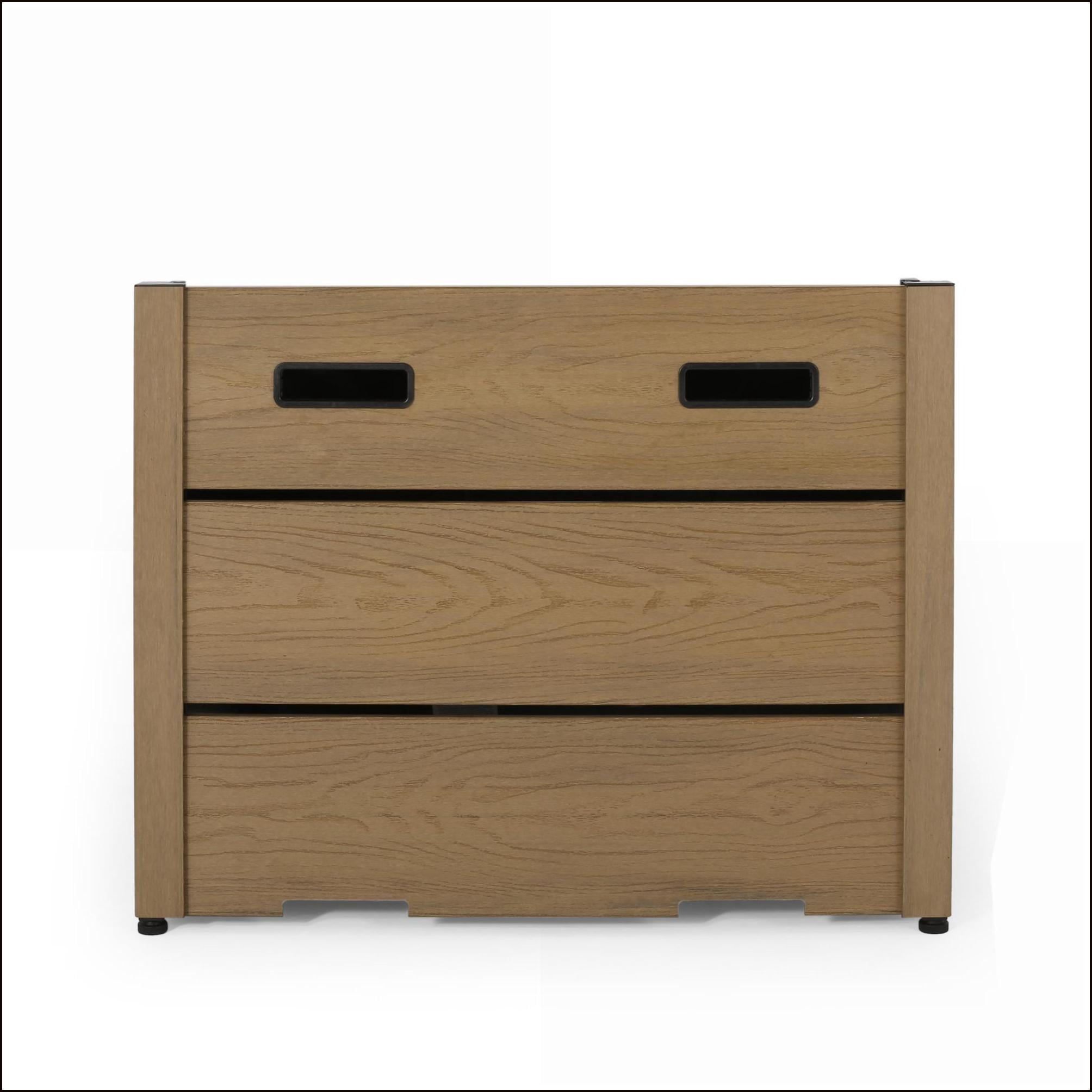 Outdoor Fire Pit Base | fogata al aire libre | Modern Square WPC, For Patio Backyard Camping | Walnut Brown