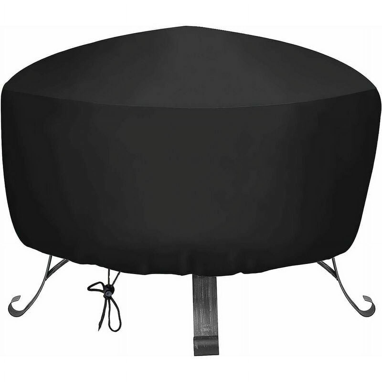 Outdoor Fire Pit Cover, Windproof With Elastic Hem Cord, Durable Oxford Cloth With Pvc Coating For All Season Protection, Waterproof Dustproof Anti Uv (Dia.85 X 40Cm)