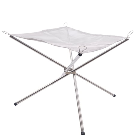 Outdoor Fire Pit for Camping Portable Lightweight Bonfire Stand with Stainless Steel Mesh Foldable Camping Grill