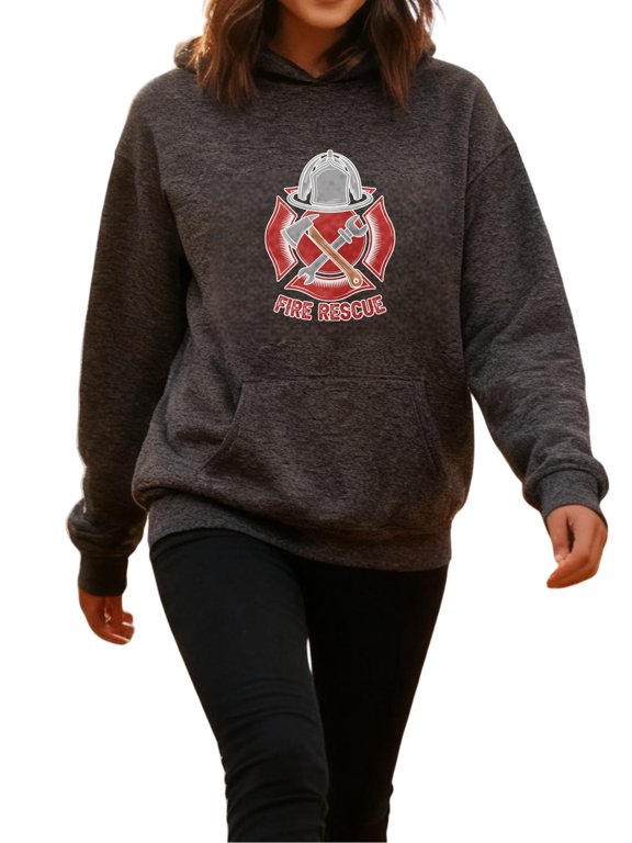 Outdoor Firefighter Hoodie for Men and Women, Unisex Pullover Hooded Sweatshirt, Comfortable Cotton Poly Blend, Casual Everyday Wear