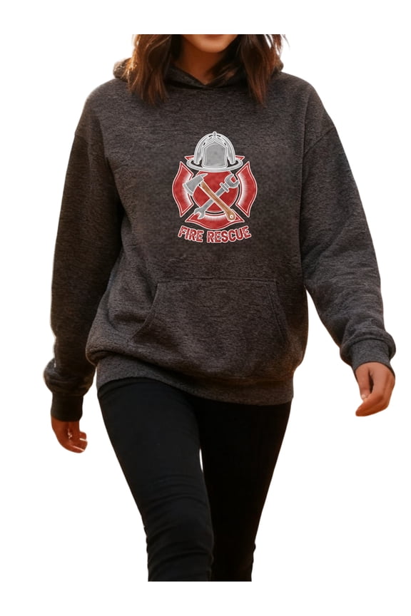 Outdoor Firefighter Hoodie for Men and Women, Unisex Pullover Hooded Sweatshirt, Comfortable Cotton Poly Blend, Casual Everyday Wear