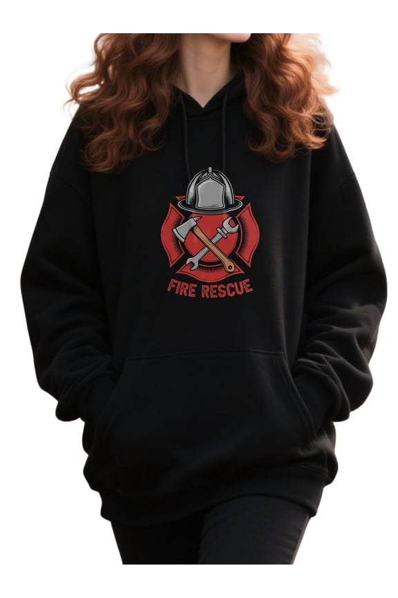 Outdoor Firefighter Hoodie for Men and Women, Unisex Pullover Hooded Sweatshirt, Comfortable Cotton Poly Blend, Casual Everyday Wear