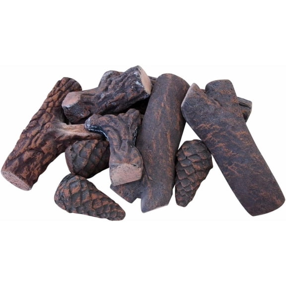 Outdoor Fireplaces & Fire Pits. Realistic Clean Burning Accessories, Small Gas Fireplace Logs 9 Piece Set of Ceramic Wood Logs. All Types of Indoor, Gas Inserts, Ventless & Vent Free, Electric